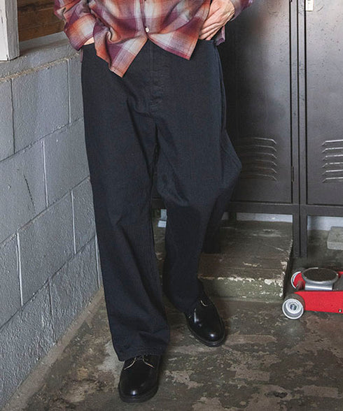 MR.OLIVE/RINSE WASH 12oz CRUNCH DEINIM / 5 POCKET WIDE JEANS ミスターオリーブ/リンスウォッシュ12ozクランチデニム/5ポケットワイドジーンズ